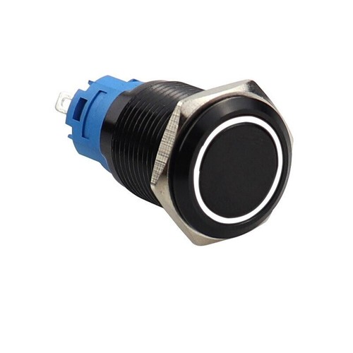 Metal black push button - button, switch