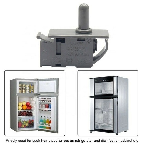 Refrigerator door light push