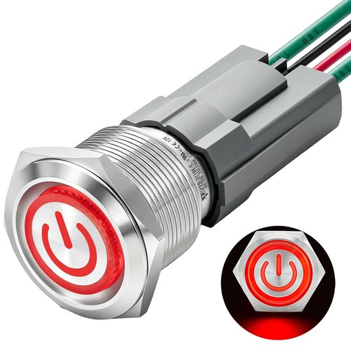 Latching push button - push,