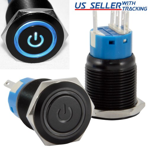 19mm 12v latching push button - 19mm,